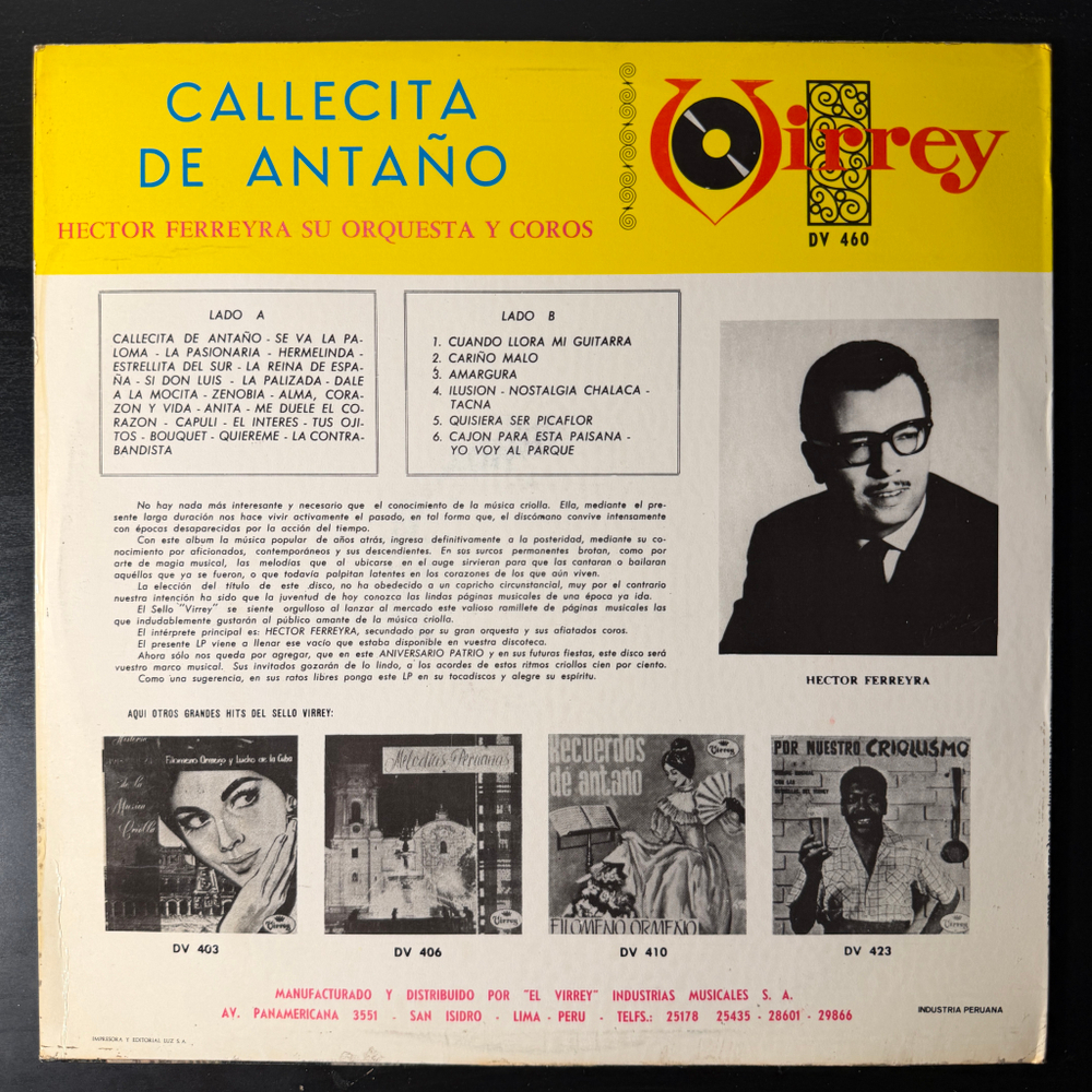 Hector Ferreyra ‎– Callecita De Antano (Перу)