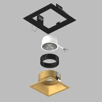 Комплект из светильника и рамки 1* GU5.3 D51703BMOD черный/золотой Domino Lightstar