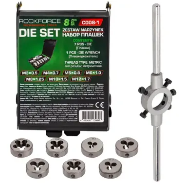 Набор плашек, 8пр RockFORCE RF-C008-1