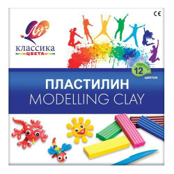 Пластилин 12цв 240г "Классика" стек карт упак