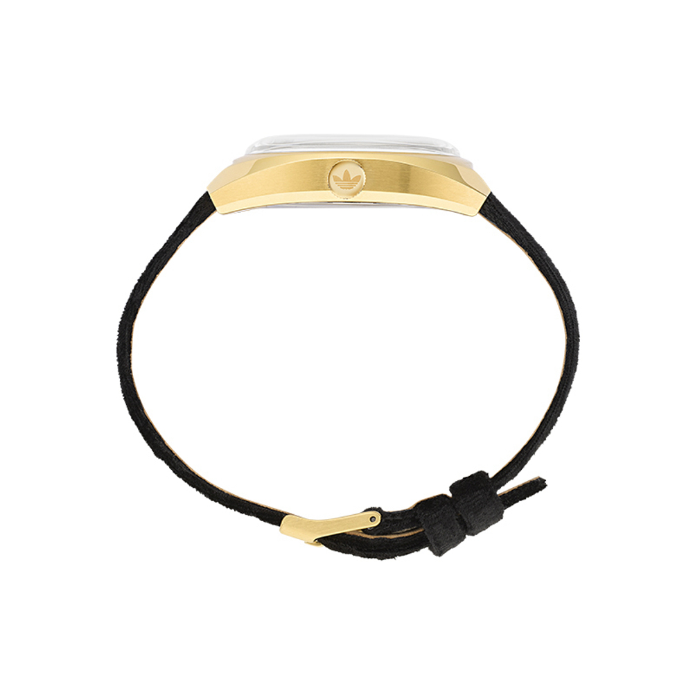 Adidas Originals Wrist Watch Quartz Movement Leather Strap Gold Dial Unisex