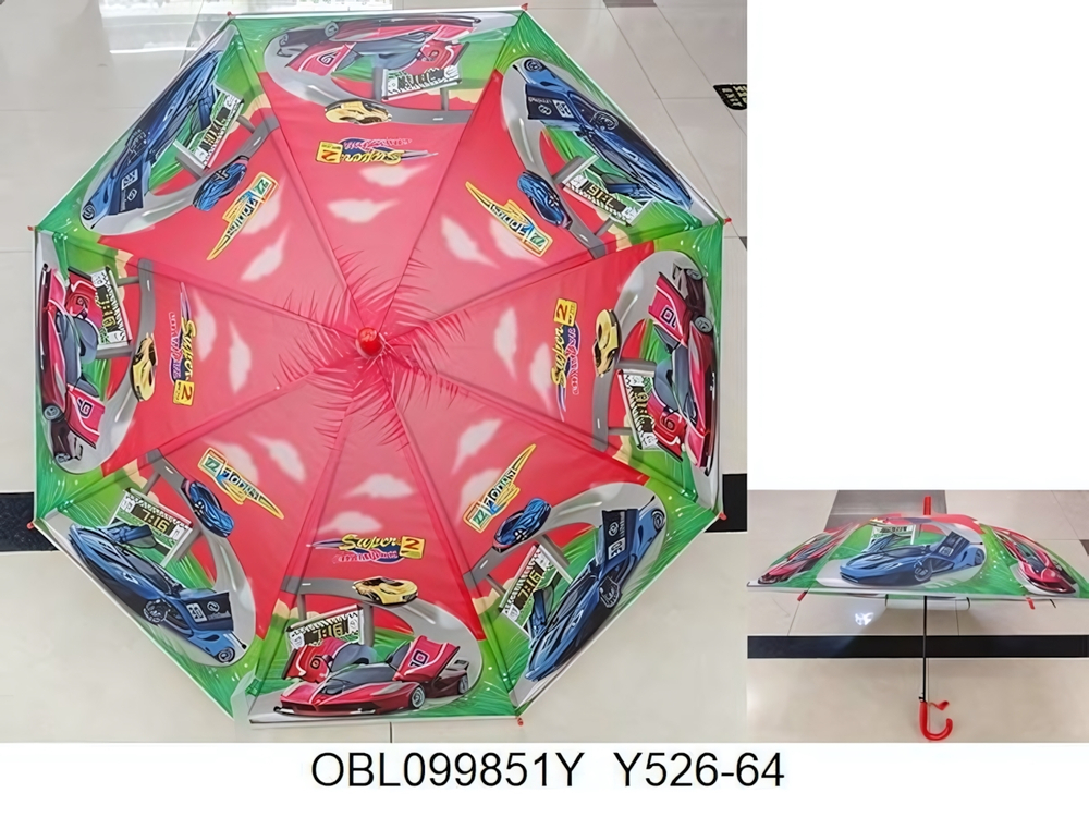 Зонт детский "Машинки" 65см, 4цв. микс, пакет С-46889