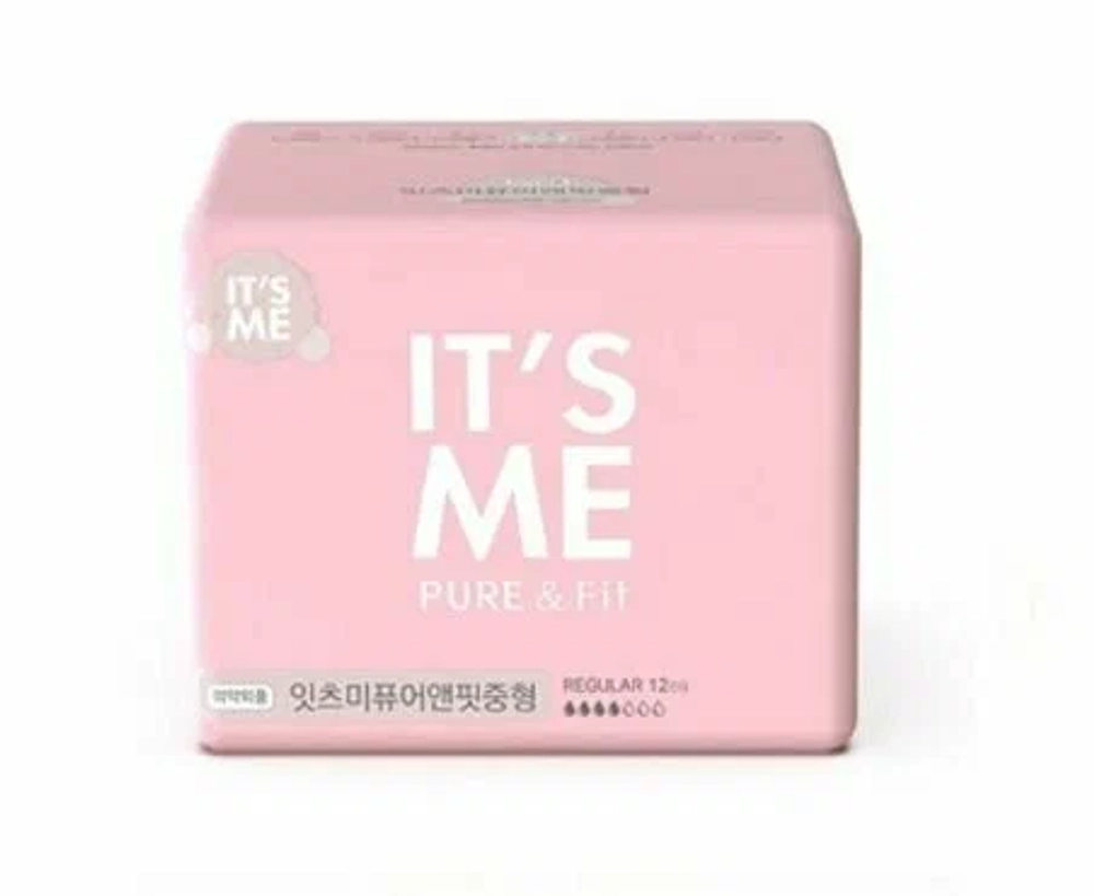 Прокладки женские гигиенические 4 капли IT'S ME Pure & Fit Pads Regular 12 шт