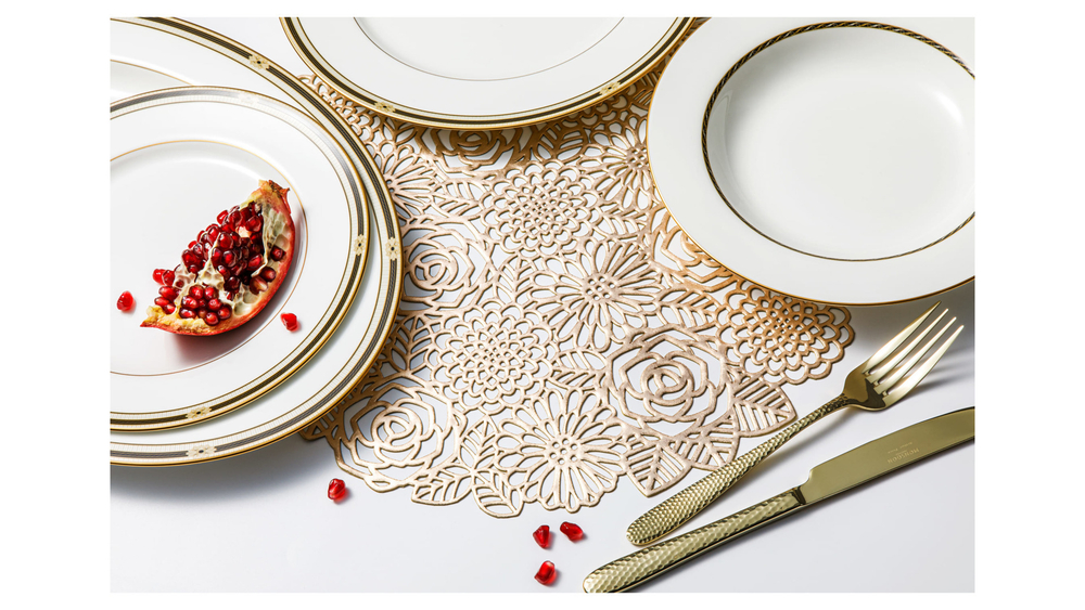 Салфетка подстановочная 38см Decor de table Rose золотистая