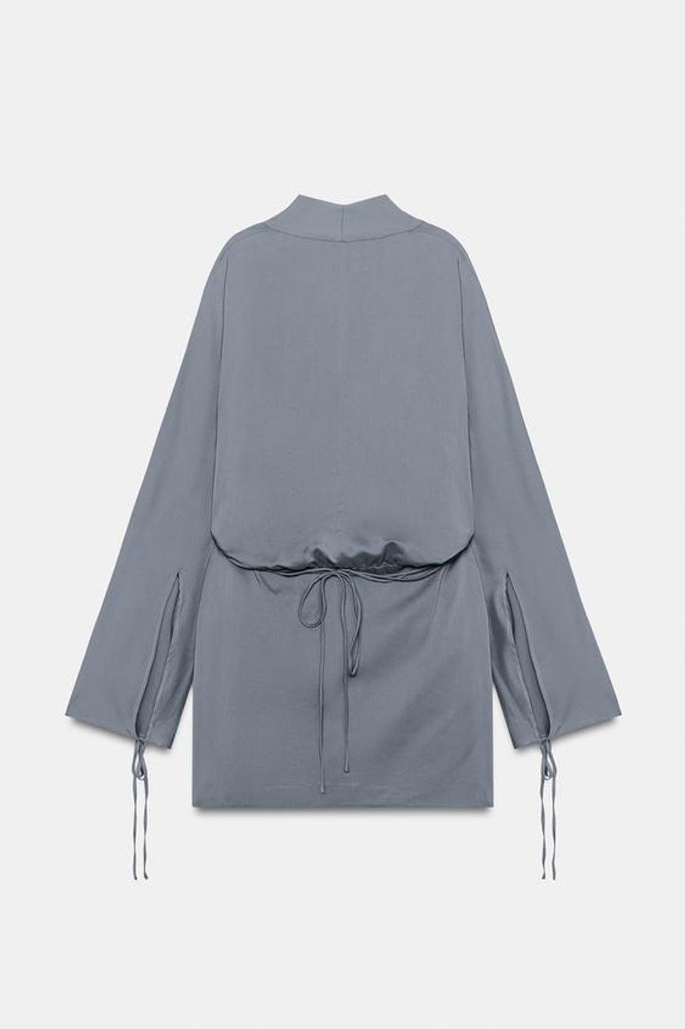 ZARA КОРОТКОЕ ПЛАТЬЕ С ЗАПАХОМ — ZW COLLECTION, СЕРО-СИНИЙ