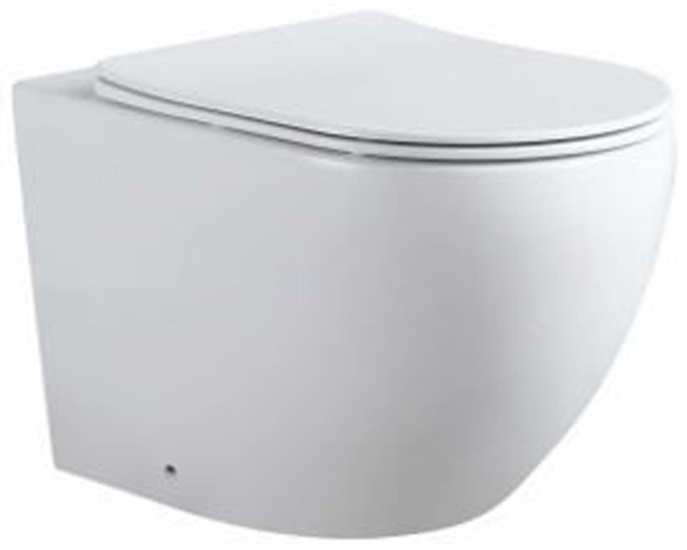 Mondello F Унитаз с сидением (Soft Close-SLIMSEAT) напольный приставной с Rimless (402203)