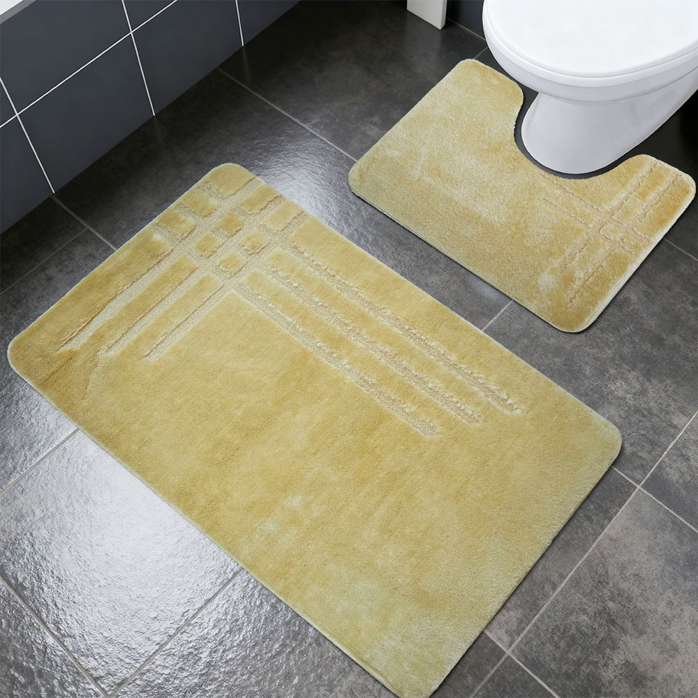 Комплект ковриков DKTX Comfort Linea 2шт 60*100/50*60см 10мм 0002 (кремовый)