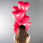 Шар (19''/48 см) Сердце, Viva Magenta, Сатин, 1 шт.