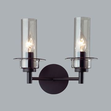 Бра 2*Е14 6555/2W чёрный/дымчатый Madonna Lumion