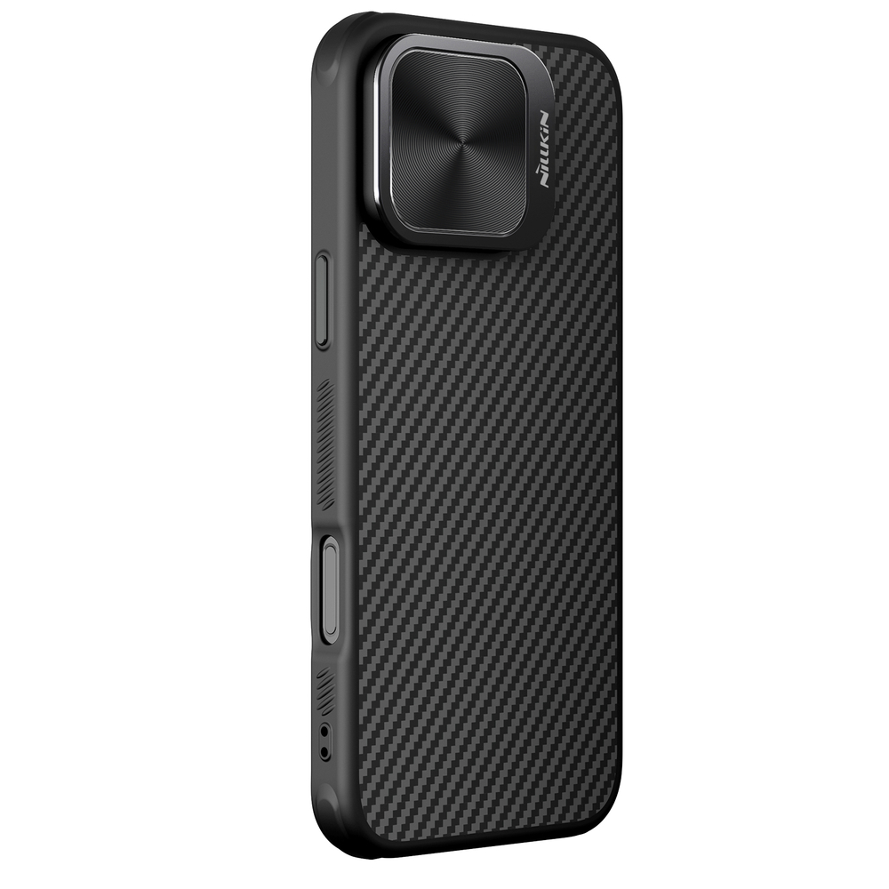 Чехол от Nillkin из арамидного карбона (кевлар) для iPhone 16 Pro Max, серия CarboProp Magnetic Case, с поддержкой беспроводной зарядки