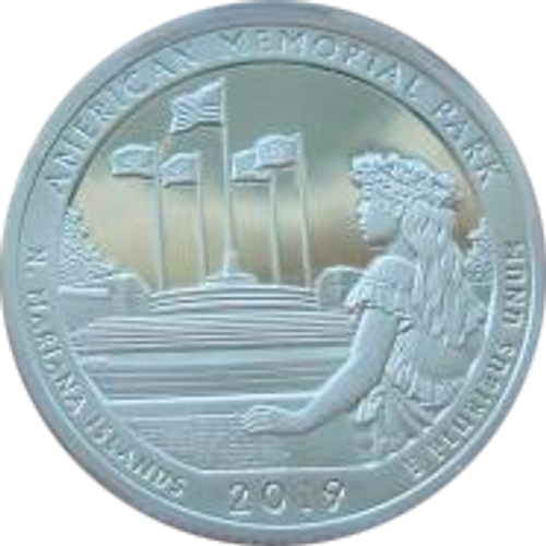 США 25 центов 2019 Парк № 47 Американский мемориальный парк S Пруф Слаб ANACS PR70 Серебро
