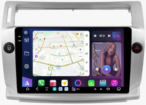 Магнитола для Citroen C4 2004-2011 - FarCar S500-TS20 монитор 9.5" 2K QLED на Android 14, Быстрейшая, CarPlay, 4G SIM-слот