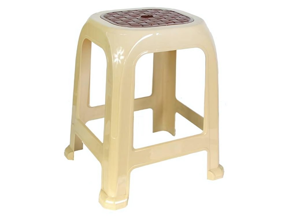 Табурет "Симпатия" большой, бежевый/темно-коричневый