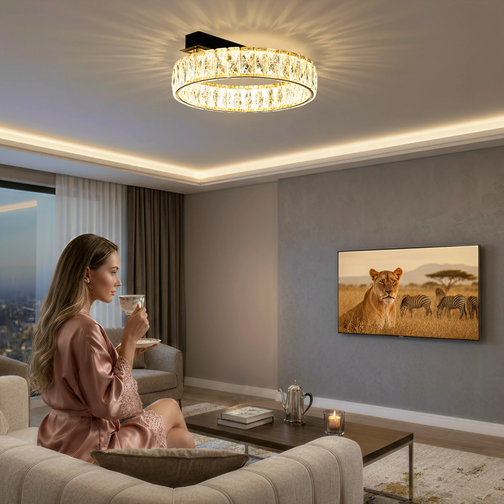 Citilux PALANT CL325142 LED Люстра хрустальная Чёрный+Бронза