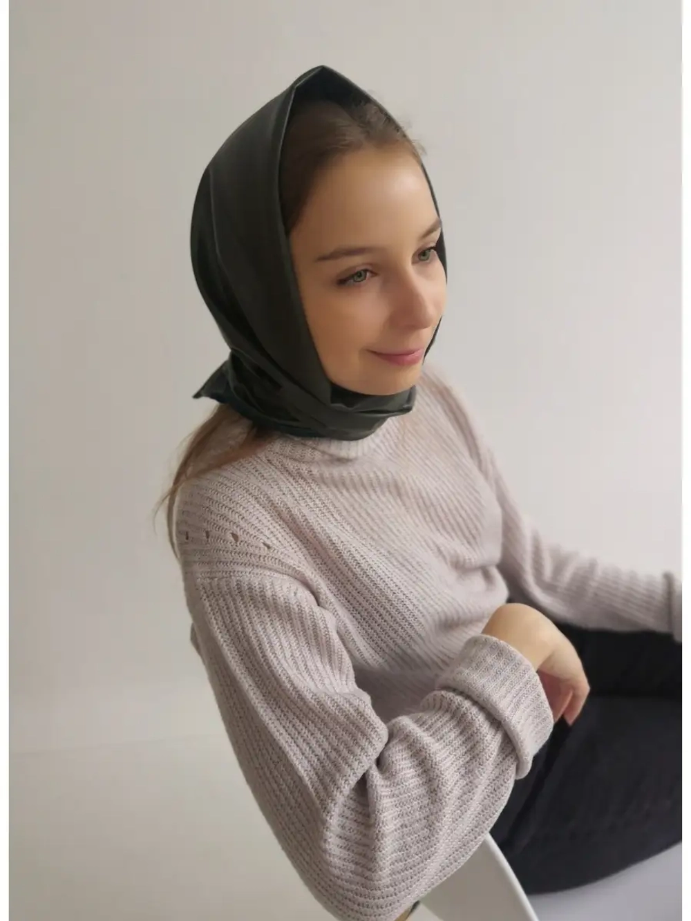 Косынка из экокожи кожаная женская