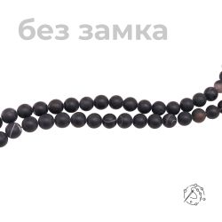 Нить бусин из агата черного матового 8 мм