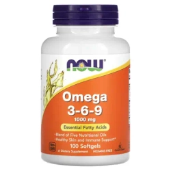 NOW Foods, Omega 3-6-9 1000 mg 100 softgel | Omega 3-6-9, 1000 mg, 100 kapsula