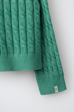 ZARA - FRUIT OF THE LOOM™ ТРИКОТАЖНЫЙ КАРДИГАН, СВЕТЛО-ЗЕЛЕНЫЙ