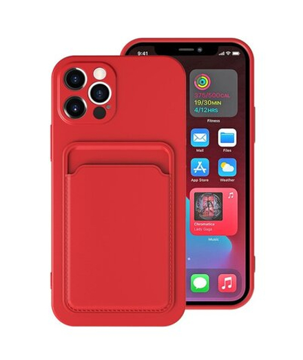 Чехол с карманом для карт на iPhone 12, Красный
