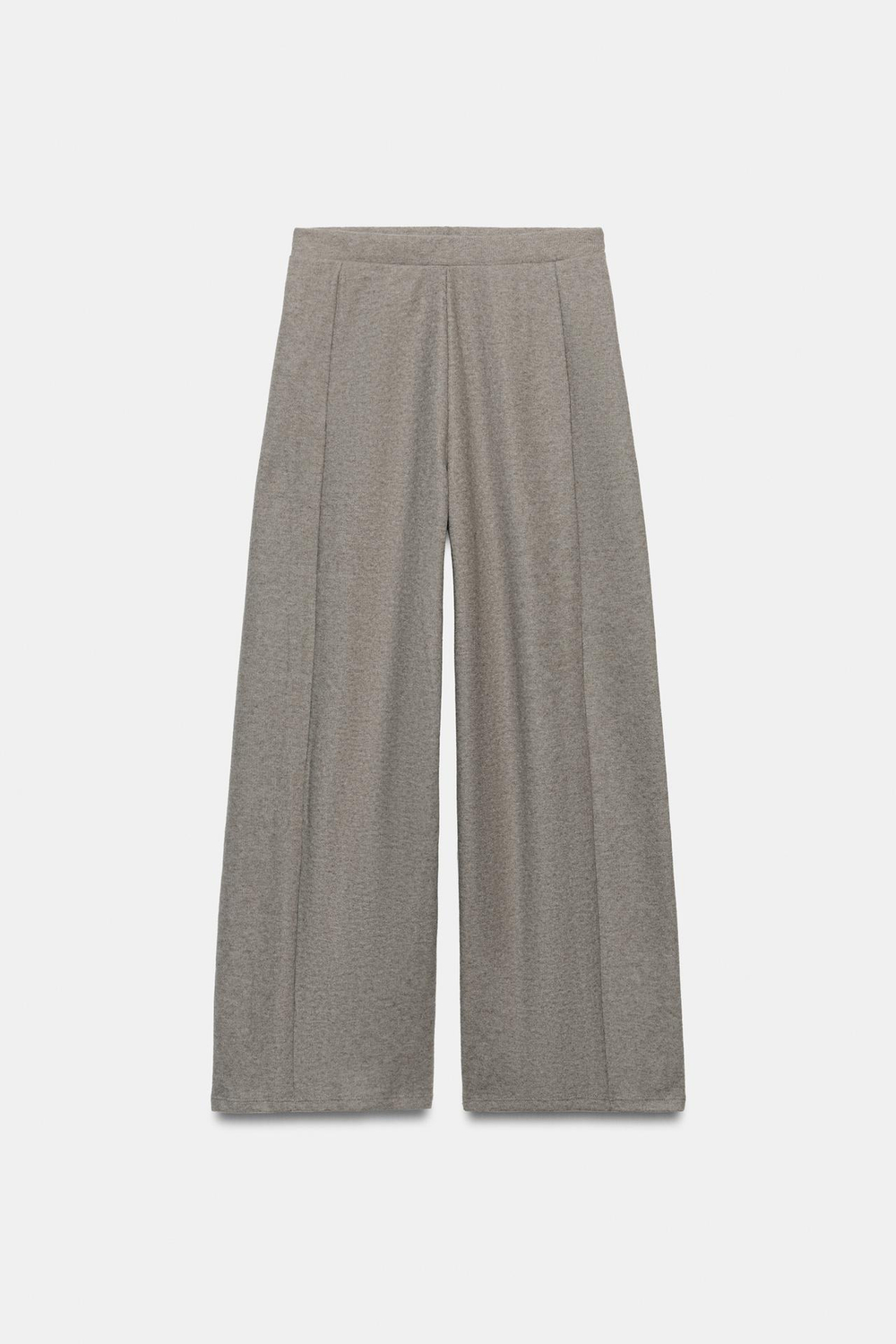 ZARA ОБЪЕМНЫЕ БРЮКИ ИЗ МЯГКОЙ ТКАНИ, СЕРО-КОРИЧНЕВЫЙ МЕЛАНЖ