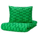Комплект постельного белья IKEA BLASKATA (БЛОСКАТА), Односпальный, Зеленый, 150х200, 50х80 см