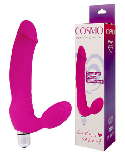 Женский вибромассажер с клиторальным стимулятором COSMO, (13,5 см) (Цвет: фуксия)