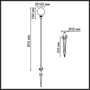 Уличный светильник LED 2W 3000K IP65 7121/2GLA чёрный/прозрачный Dande Odeon Light