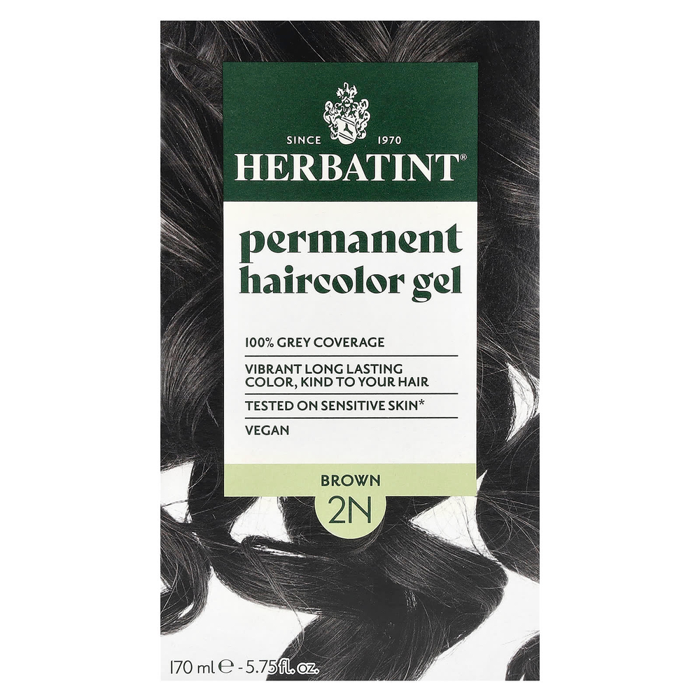 Herbatint, перманентная гель-краска для волос, 2N, коричневый, 135 мл (4,56 жидк. унций)