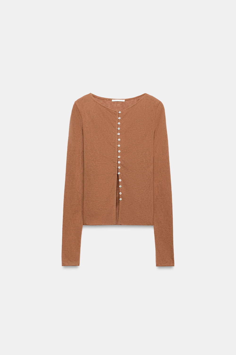 ФУТБОЛКА В СТИЛЕ РУСТИК НА ПУГОВИЦАХ — ZARA