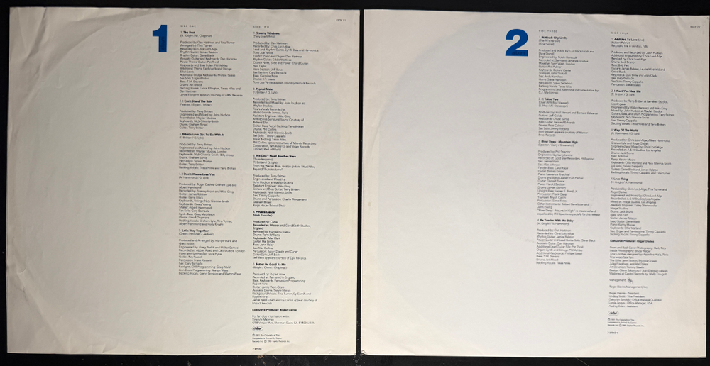 Tina Turner ‎– Simply The Best 2LP (Европа 1991г.)
