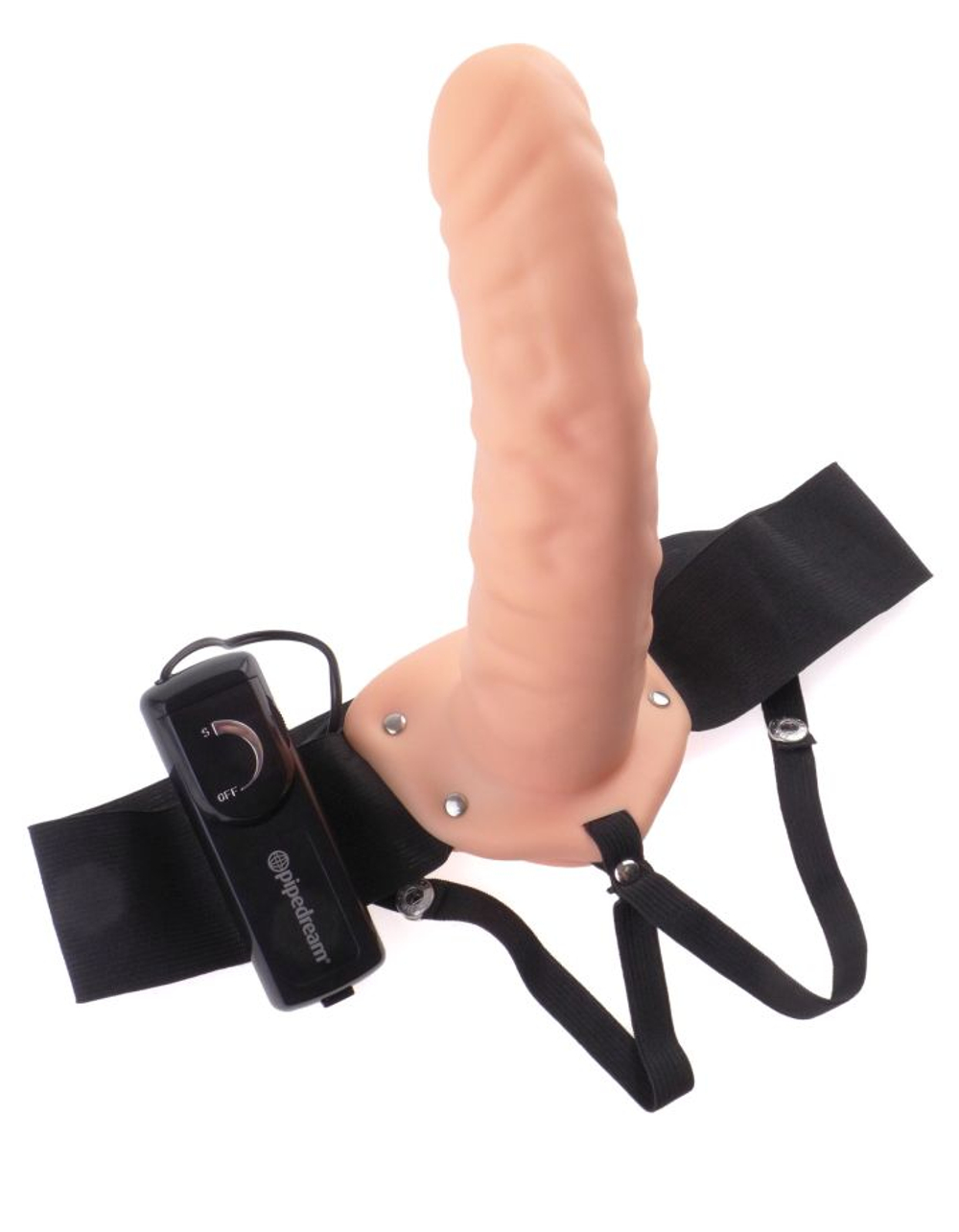 Полый страпон с вибрацией телесный Fetish Fantasy Series 8 Vibrating Hollow Strap-On Pipedream