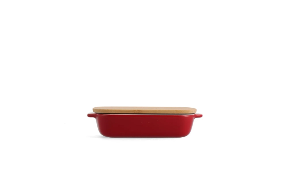 KitchenAid Керамическое блюдо 26x15,5x6,5 см + крышка Империя красный EAN 4894871028609