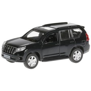 Машина металл TOYOTA PRADO, 12 см, откр дв, багаж, инерц, чёрный, кор. Технопарк