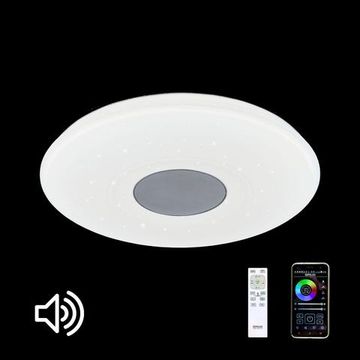 Потолочный светодиодный музыкальный светильник с Bluetooth и пультом CL703M60 белый/хром Light & Music Citilux