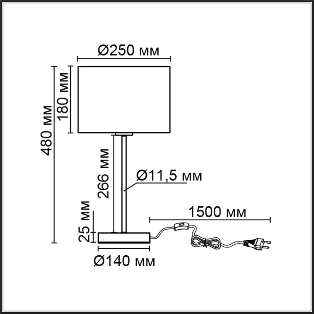8250/1T LN Настольная лампа Е27 60Вт 220В IP20 MODERNI