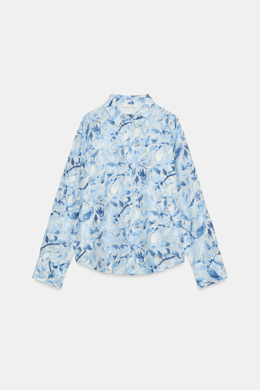 РУБАШКА С ЦВЕТОЧНЫМ ПРИНТОМ И КОМБИНИРОВАННОЙ ТКАНЬЮ — ZARA
