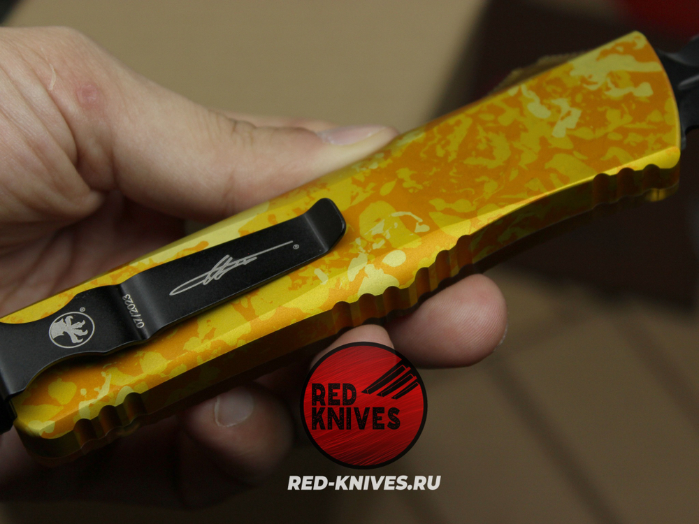 Нож Microtech Troodon Ultem Magnacut D/E (солнечная вспышка) эксклюзив RED-Knives RK-531