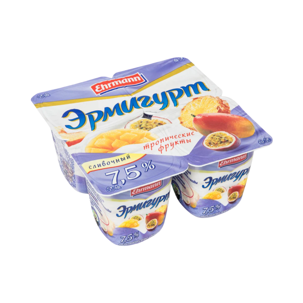 Йогуртный продукт Эрмигурт 7,5% Тропические фрукты 100г
