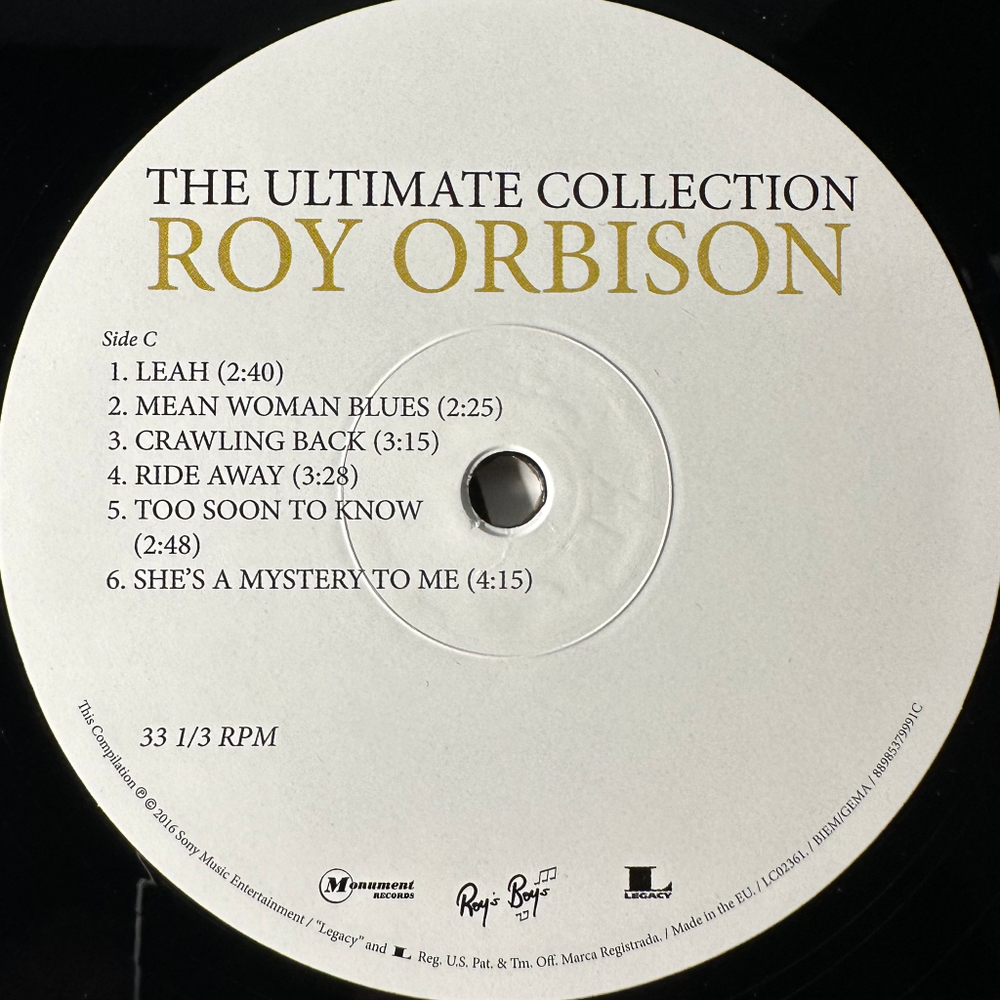 Roy Orbison ‎– The Ultimate Collection 2LP (Европа 2016г.)