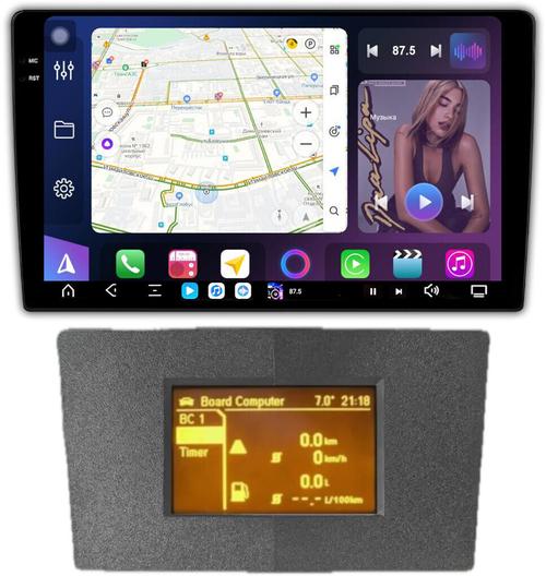 Магнитола для Opel Astra H (перенос БК вниз, серая) - FarCar S500-TS20 монитор 9.5" 2K QLED на Android 14, Быстрейшая, CarPlay, 4G SIM-слот