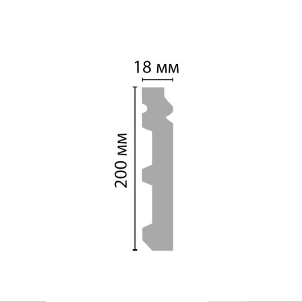 Плинтус напольный Decomaster A245 200х18х2000мм