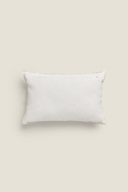 ZARA HOME ЧЕХОЛ НА ПОДУШКУ С ОВЕРЛОКОМ, БЕЛЫЙ