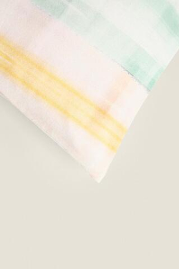 ZARA HOME ЧЕХОЛ ДЛЯ ДЕКОРАТИВНОЙ ПОДУШКИ С ПРИНТОМ ТАЙ ДАЙ, ГОЛУБОЙ