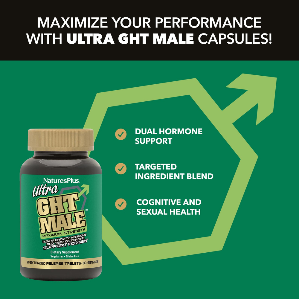 NaturesPlus, Ultra GHT Male™, 90 таблеток с замедленным высвобождением