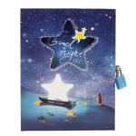 Блокнот "Stars" в коробке с вырубкой на замке, 16*12,5см, 45л, 3 цвета микс