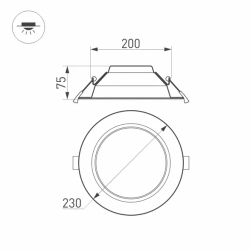 Светильник IM-CYCLONE-R230-30W Day4000 (WH, 90 deg) (Arlight, IP40 Металл, 3 года) 023217(2)