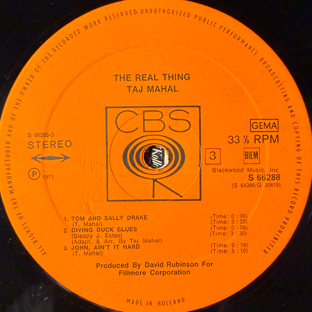 Taj Mahal – The Real Thing 2LP (Голландия 1971г.)Т