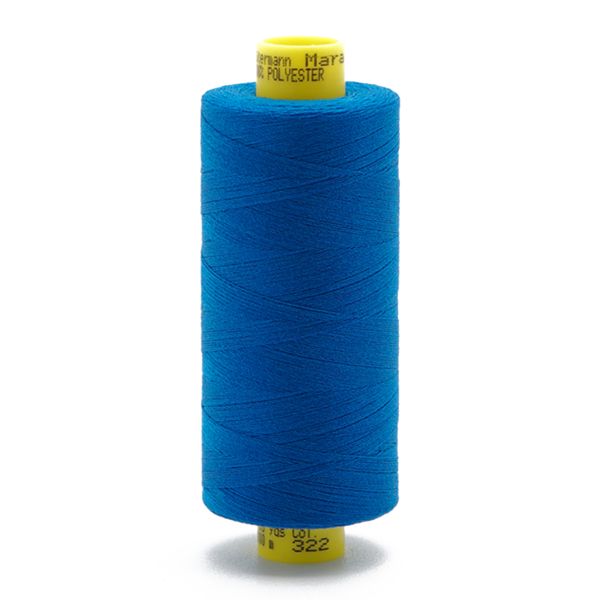 Нитка Gutermann Mara 150 (1000 метров), 1 кат., особо тонкая | 322 синяя бирюза