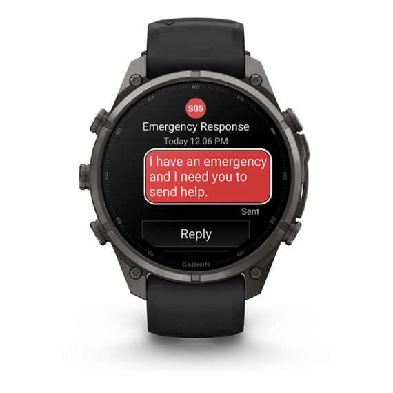 Умные часы Garmin Fenix 9 PRO INREACH, 47 мм, AMOLED, Sapphire Carbon Gray DLC Titanium with Black/Pebble Gray Silicone Band