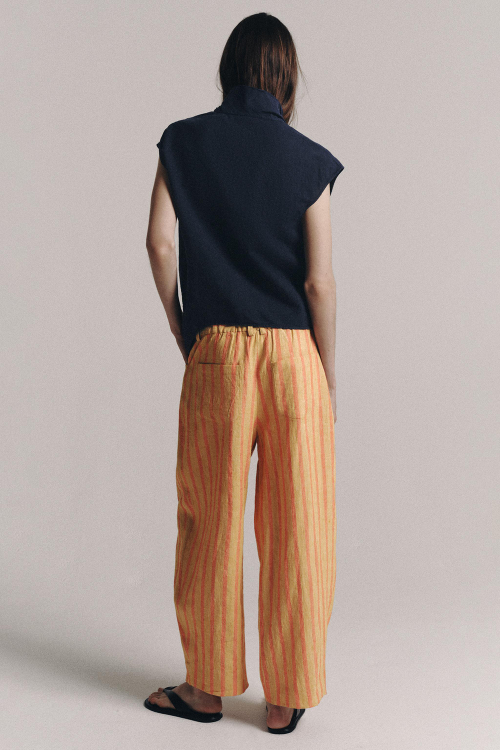 БРЮКИ В ПОЛОСКУ ИЗ СМЕСОВОГО ЛЬНА — ZW COLLECTION — ZARA